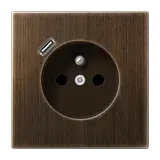 JUNG ME1520F-18CAT internationale Steckdose LS FR/BE, USB-C, 16,0 A | messing antik