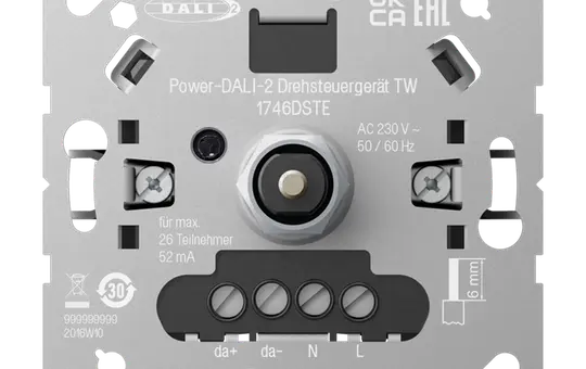 JUNG 1746DSTE DALI-Drehpotenziometer Tunabel White, multimasterfähig, Power