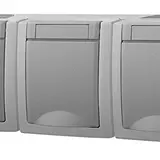 PANASONIC 90591498-DE AP-Steckdose Pacific 3-fach, waagerecht | grau