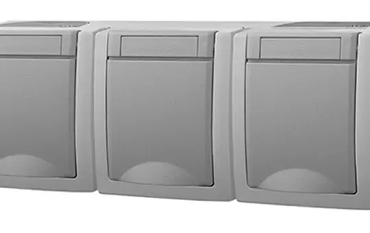 PANASONIC 90591498-DE AP-Steckdose Pacific 3-fach, waagerecht | grau