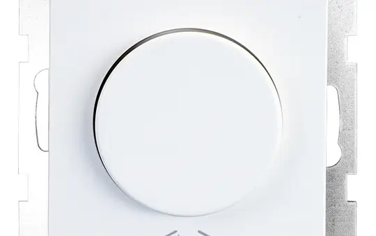 PANASONIC 90900129-DE Drehdimmer Druck-Wechsel, 6-100 W/VA | reinweß | 50x50 mm