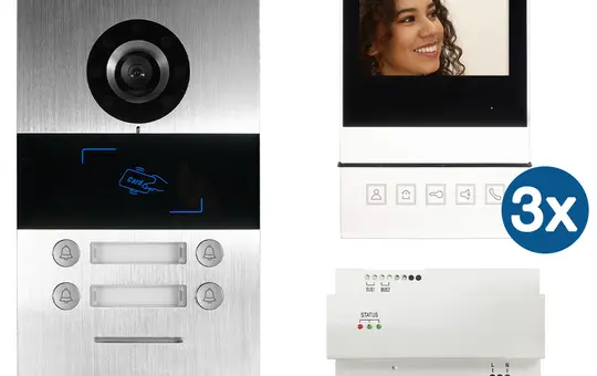 HHG Villa UP Set 3 B UP-Außenstation-Set 3 Familien, mit Monitor Basic