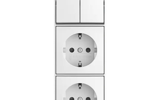 BUSCH-JAEGER 2601/5/20/2 EAPBJ-524 AP-Kombination Balance SI 2-fach, Serienschaltung, Berührungsschutz | alpinweiß