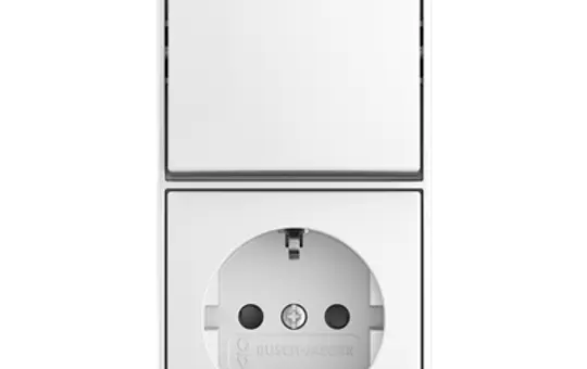 BUSCH-JAEGER 2601/6/20 EAPBJ-524 AP-Kombination Balance SI 1-fach, Aus-/Wechselschaltung, Berührungsschutz | alpinweiß