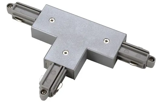 SLV 143072 T-Verbinder für HV-Stromschiene 1~ SYSTEM Aufbauversion, Erde außen, links | silbergrau