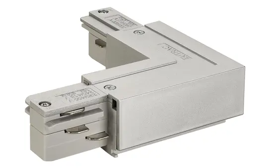 SLV 145674 L-Verbinder EUTRAC mit Einspeisemöglichkeit, Erde aussen | silbergrau