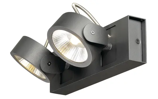 SLV 1000129 Wand- und Deckenleuchte KALU 2-fach, LED, 3000K, 60° | schwarz