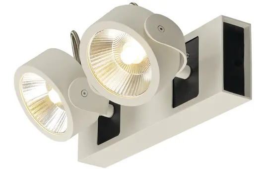 SLV 1000130 Wand- und Deckenleuchte KALU 2-fach, LED, 3000K, 60° | weiß/schwarz