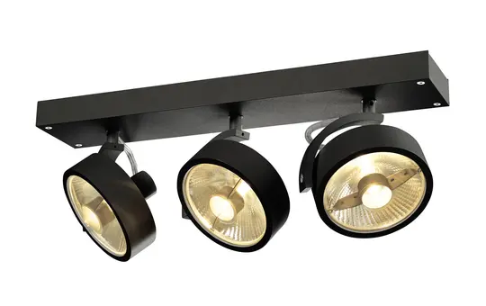 SLV 1000704 Wand- und Deckenleuchte KALU 3-fach, QPAR111, max. 75 W | schwarz