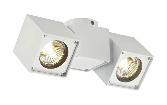 SLV 151531 Wand- und Deckenaufbauleuchte ALTRA DICE 2-fach, QPAR51, eckig, max. 100 W | weiß