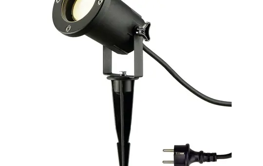 SLV 227410 Outdoor Spießleuchte BIG NAUTILUS QPAR51, IP65, max. 11 W, 1,5 m Kabel mit Stecker | schwarz
