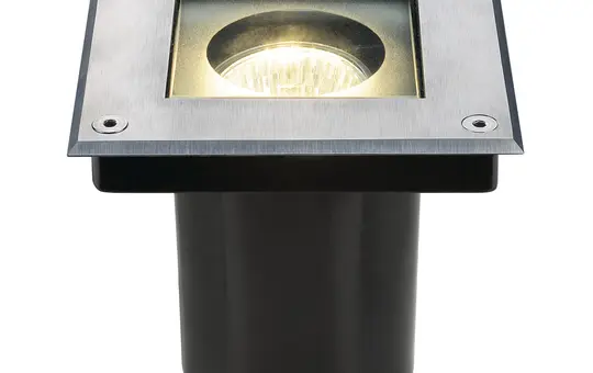 SLV 229374 Outdoor Bodeneinbauleuchte DASAR 70 QPAR51, IP67, eckig, max. 35 W | edelstahl