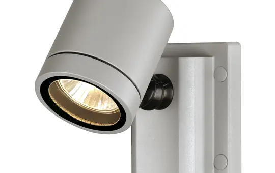 SLV 233104 Outdoor Wand- und Deckenleuchte MYRA 1-fach, QPAR51, IP55, max. 50 W | silbergrau