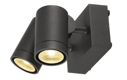SLV 233255 Outdoor LED-Wandleuchte HELIA 2-fach, 3000K, IP55, schwenkbar, 2x8W | anthrazit