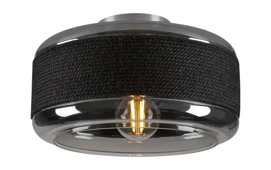 SLV 1007590 Wand- und Deckenaufbauleuchte PANTILO ROPE zylindrisch, 1x max. 15 W, E27 | silber | ⌀ 27 cm