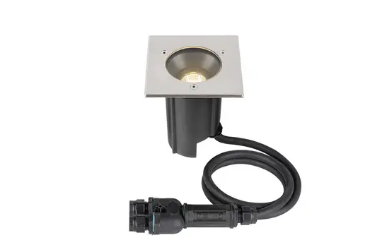 SLV 1007811 Bodeneinbauleuchte DASAR M eckige Abdeckung, 24°, 3000K, incl. DALI-Treiber | edelstahl