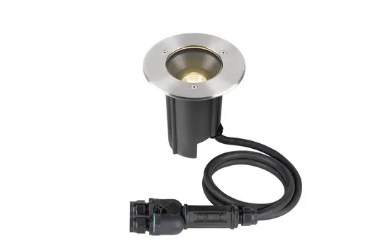 SLV 1007810 Bodeneinbauleuchte DASAR M runde Abdeckung, 24°, 3000K, incl. DALI-Treiber | edelstahl