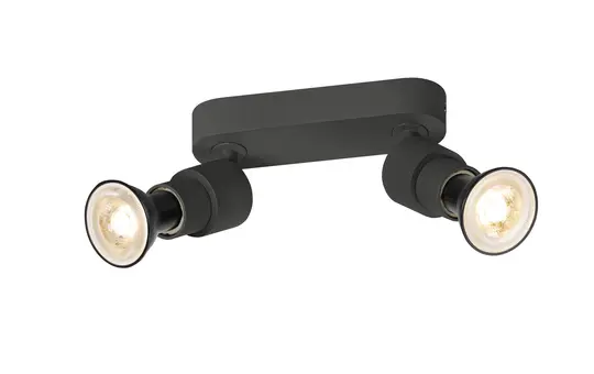 SLV 1008241 Wand- und Deckenaufbauleuchte PURI 2.0 Basic 2x max. 6 W, GU10 | schwarz