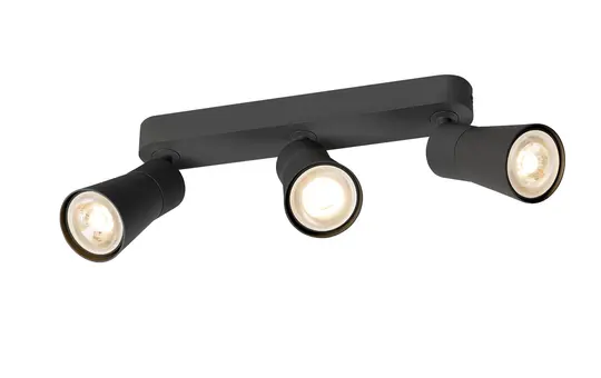 SLV 1008324 Wand- und Deckenaufbauleuchte PURI 2.0 Cone long, 3x max. 6 W, GU10 | schwarz