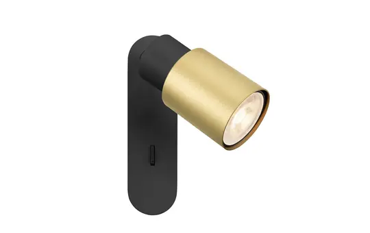 SLV 1008297 Wand- und Deckenaufbauleuchte PURI 2.0 Tube Schalter, rechteckig, 1x max. 6 W, GU10 | schwarz/gold