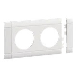 HAGER GB080209016 Modularblende für Steckdosen 2-fach, 80 mm, Kunststoff halogenfrei | verkehrsweiß
