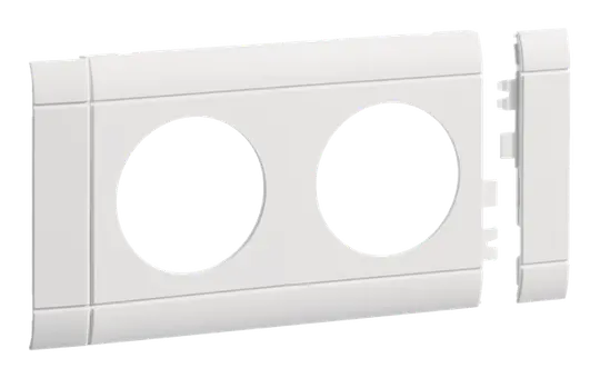 HAGER GB080209016 Modularblende für Steckdosen 2-fach, 80 mm, Kunststoff halogenfrei | verkehrsweiß