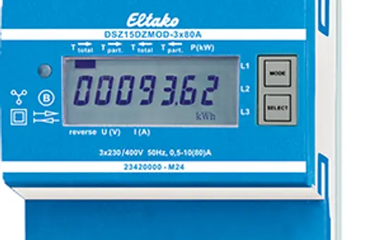 ELTAKO 28380516 Modbus-Zweirichtungs-Drehstromzähler MID 3 x 80 A