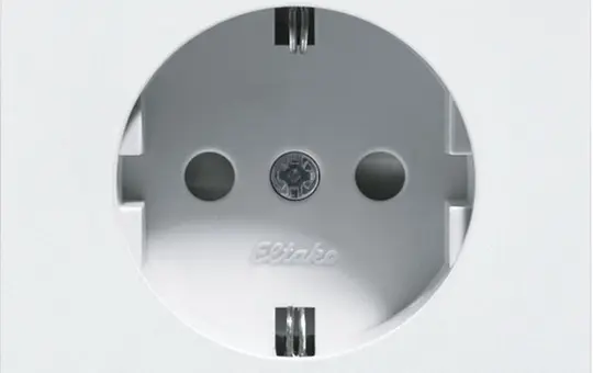 ELTAKO 30057893 Schutzkontakt-Steckdose ohne Krallen und Rahmen | polarweiß glänzend