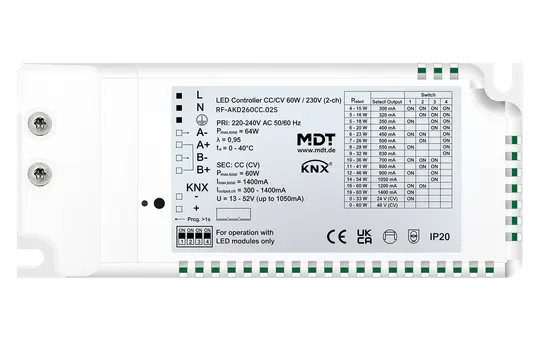 MDT RF-AKD260CC.02S KNX-RF+LED Controller Secure 2-fach, 60 W