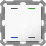 MDT RF-TAL55T202.01S KNX-RF+ Taster Light 55 Secure m. Temp. 2-fach, neutral | reinweiß glänzend