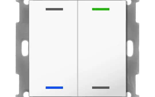MDT RF-TAL55T202.01S KNX-RF+ Taster Light 55 Secure m. Temp. 2-fach, neutral | reinweiß glänzend