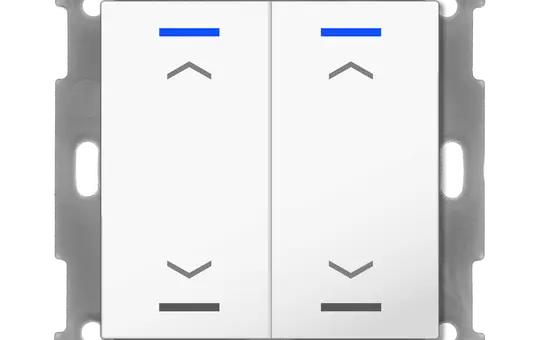 MDT RF-TAL55T202.A1S KNX-RF+ Taster Light 55 Secure m. Temp. 2-fach, Pfeile | reinweiß glänzend
