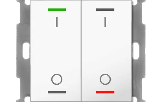 MDT RF-TAL55T202.B1S KNX-RF+ Taster Light 55 Secure m. Temp. 2-fach, IO | reinweiß glänzend