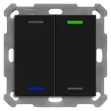 MDT RF-TAL55T206.01S KNX-RF+ Taster Light 55 Secure m. Temp. 2-fach, neutral | schwarz matt