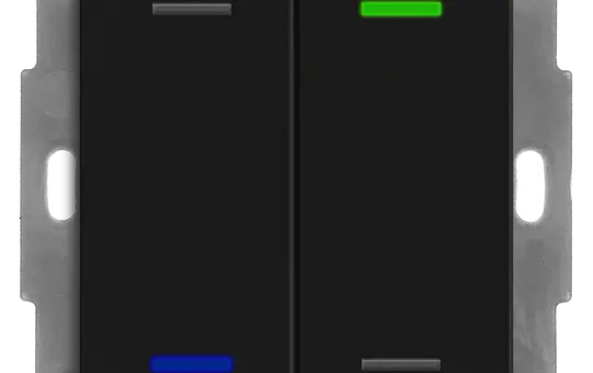 MDT RF-TAL55T206.01S KNX-RF+ Taster Light 55 Secure m. Temp. 2-fach, neutral | schwarz matt