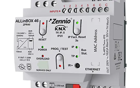 ZENNIO ZPR46 Multifunktionsaktor ALLinBOX 4-fach, 6 Eingänge, 160 mA