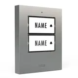 M-E 41422 Klingeltaster 2-fach, beleuchtet, Kunststoff | silber