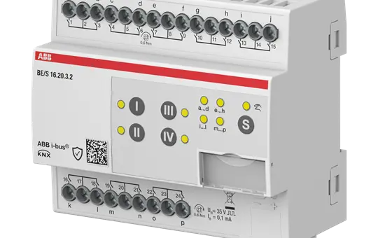 ABB BE/S16.20.3.2 KNX-Binäreingang potenzialfrei 16-fach, Kontaktabfrage, manuell, REG