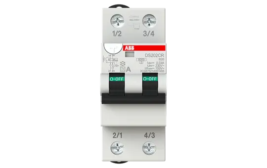 ABB DS202CR B20 A30 FI/LS-Schalter Typ A B-Char. 30 mA 2p 20 A