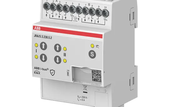 ABB JRA/S2.230.5.2 KNX-Jalousieaktor 230 V 2-fach, manuelle Bedienung, Fahrtzeitmessung