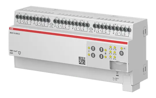 ABB JRA/S12.230.5.2 KNX-Jalousieaktor 230 V 12-fach, manuelle Bedienung, Fahrtzeitmessung