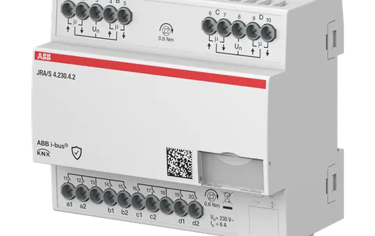 ABB JRA/S4.230.4.2 KNX-Jalousieaktor 230 V 4-fach, Fahrtzeitmessung
