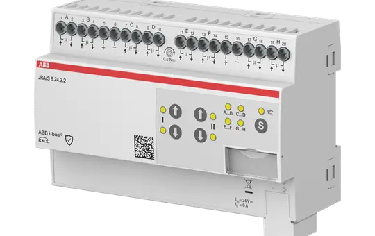 ABB JRA/S8.24.2.2 KNX-Jalousieaktor 24 V 8-fach, manuelle Bedienung