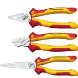 WIHA 26852 Zangen Set Professional electric 3-teilig, Kombi-, Flachrundzange, Seitenschneider
