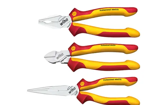 WIHA 26852 Zangen Set Professional electric 3-teilig, Kombi-, Flachrundzange, Seitenschneider