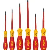 WIHA 38362 Schraubendreher Set SoftFinish® electric slimFix 6-teilig, Schlitz, Phillips, PlusMinus/Pozidriv