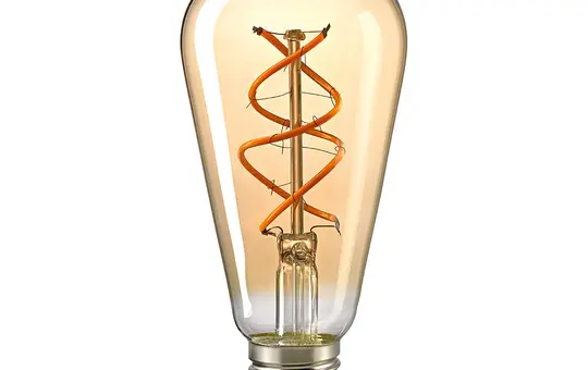 SIGOR 6125601 LED-Filamentlampe Edison E27 dimmbar 4,5 W, Curved | gold