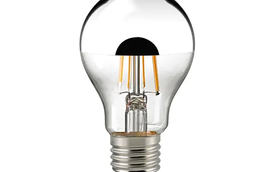 SIGOR 6135901 LED-Filamentlampe E27 dimmbar 8,5 W, Kopfspiegel | silber