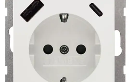 SIEMENS 5UB1970-1TW01 SCHUKO-Steckdose Delta i-system USB-A/C | titanweiß