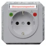 SIEMENS 5UB1460 SCHUKO-Steckdose Delta profil Berührungsschutz, Schriftfeld, Klappdeckel | silber